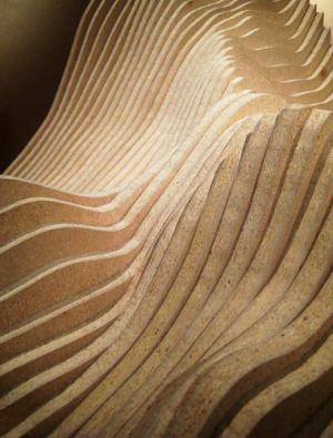 Waves made out of thin pieces of wood