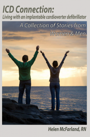 Book cover art for ICD Connection book showing a man and a woman on the cliff by an ocean