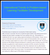 Crest of University of Cape Town on a university document that is titled "International Trends in Problem-based Learning Facilitator Development"