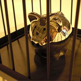 Image of silver piggy bank