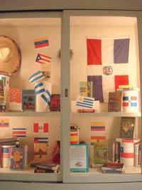 Display of books written by Hispanic authors